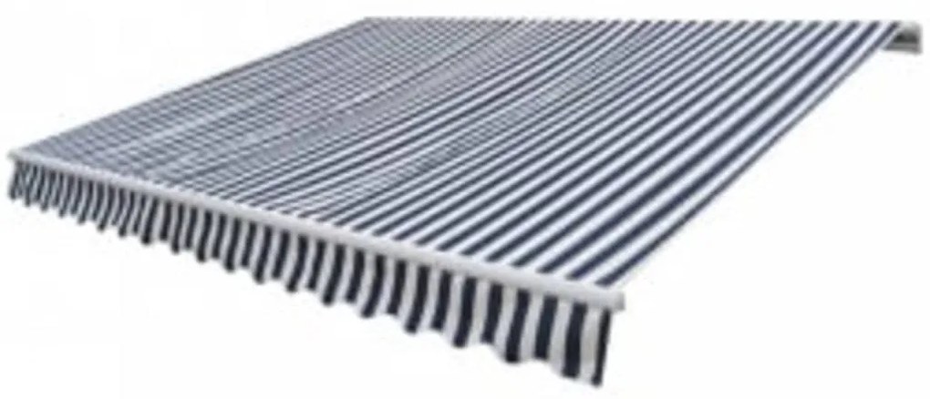 Τέντα Αναδιπλούμενη Μπλε/Λευκό 600 εκ. με Μοτέρ