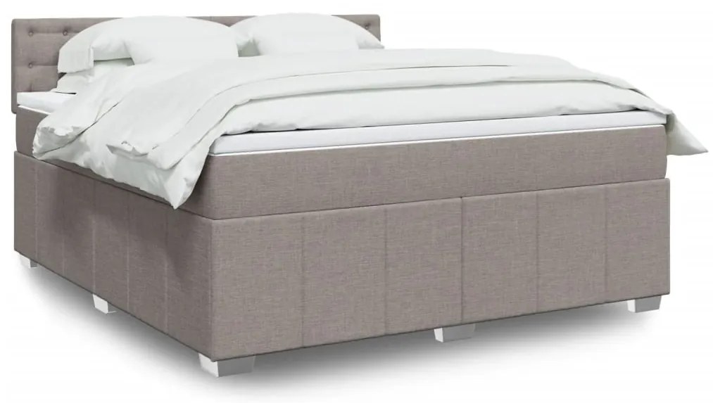 vidaXL Κρεβάτι Boxspring με Στρώμα Taupe 180x200 εκ. Υφασμάτινο