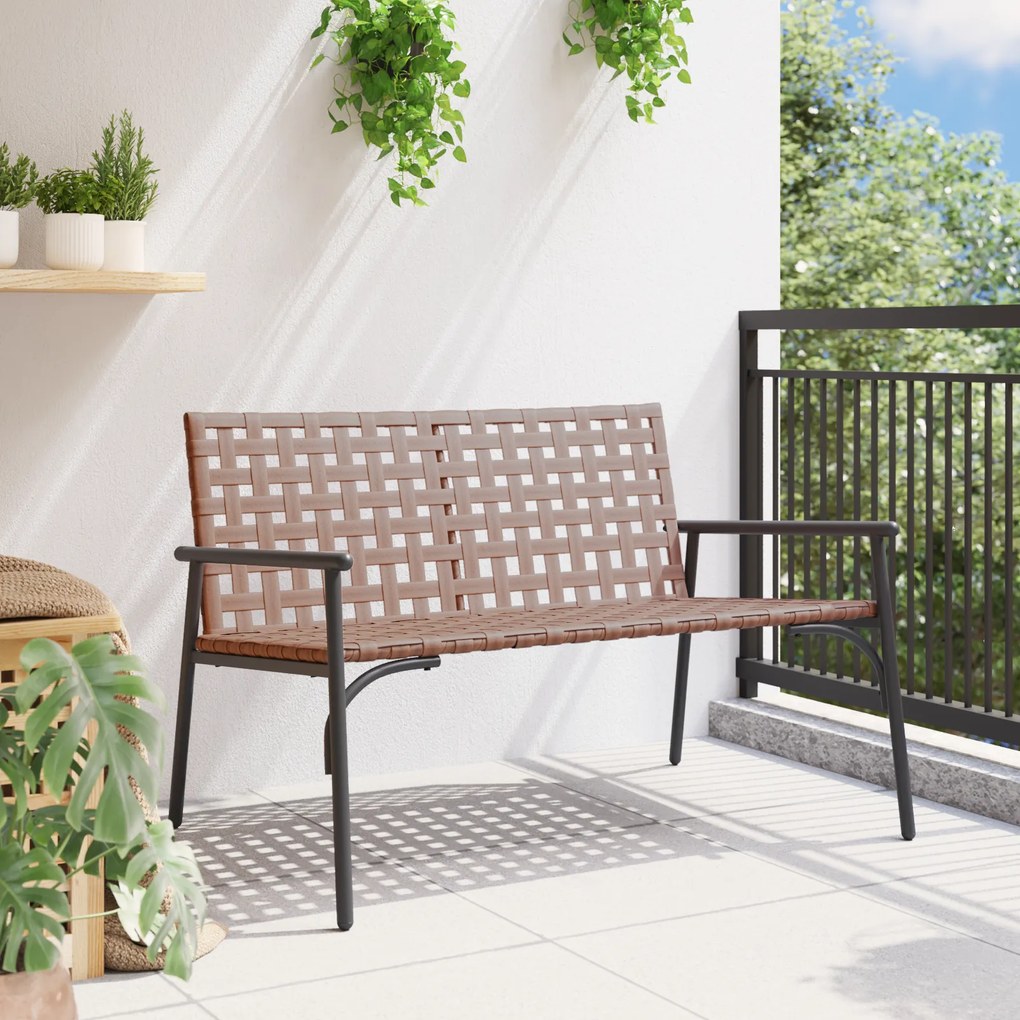 vidaXL Κήπος Πάγκος Μαύρος 113x79x75 εκ. Ρατάν