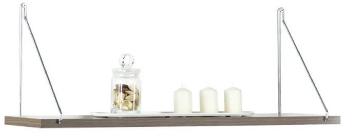 Μονό Ράφι τοίχου Elmira Fylliana Καρυδί - Χρώμιο 72x20x27 εκ. 72x20x27 εκ.