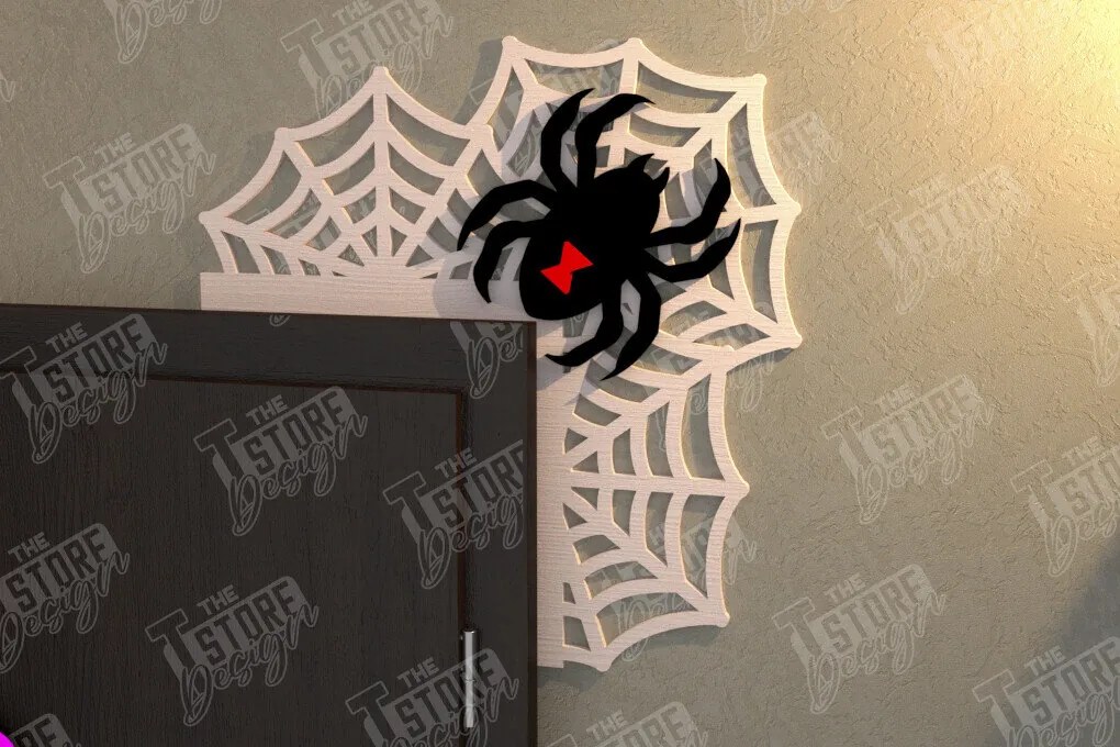 Σετ των 2 Intra απο ξύλο plywood  Χρώμα wenge 3mm-4mm πάχος - Halloween Door Corner | Διακόσμηση βεράντας Δίασταση 15x15 cm INTRAFABR-25532373