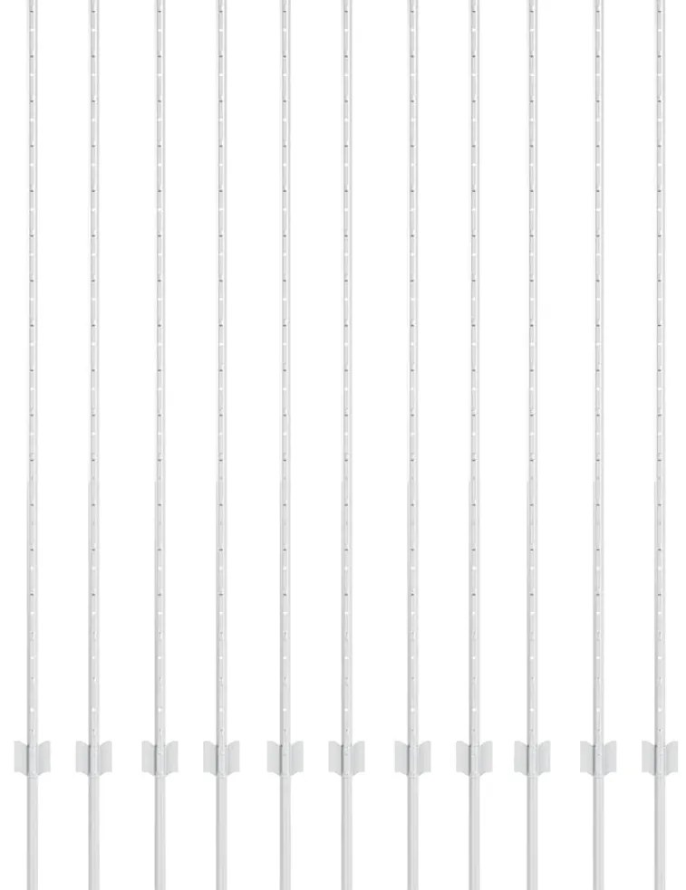 vidaXL Φράχτες Posts 22 pcs Ασημί 160 cm Γαλβανισμένος χάλυβας