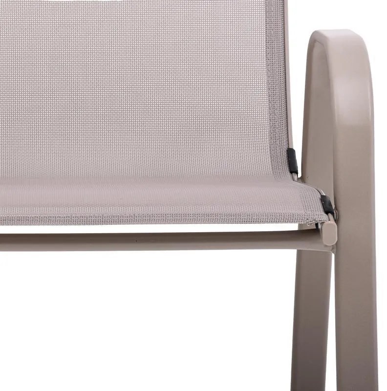 Καρέκλα - Πολυθρόνα Κήπου FL5001 Fylliana Μπέζ με Γκρί Τextilene 72x55x92 εκ. 72x55x92 εκ.