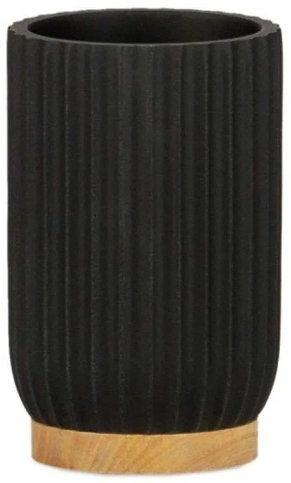 Ποτηροθήκη LBTAH-BA72043 Φ7,5x11cm Black-Natural Andrea House Polyresin,Wood