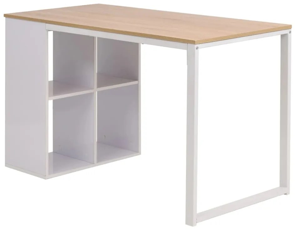 vidaXL Γραφείο Δρυς και Λευκό 120 x 60 x 75 εκ.