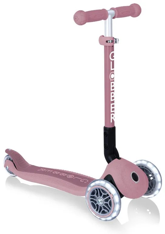 Globber Scooter Junior Foldable Lights Eco Berry