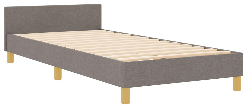 vidaXL Σκελετός Κρεβατιού με κεφαλάρι Taupe 100 x 200 cm ύφασμα