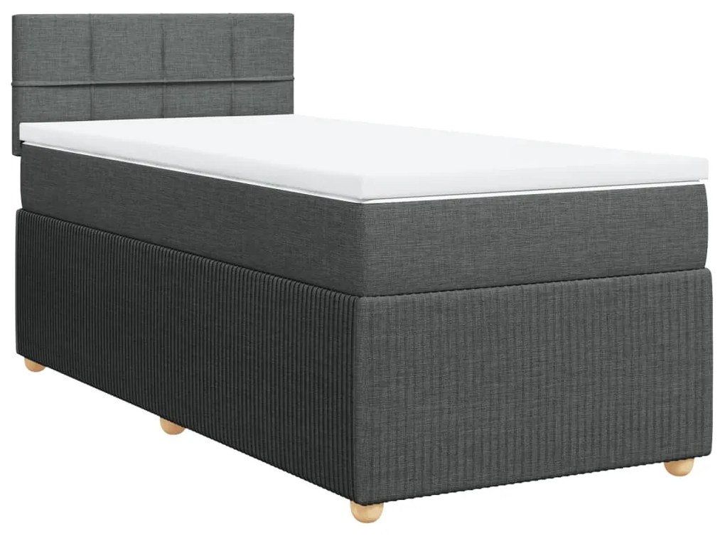 ΚΡΕΒΑΤΙ BOXSPRING ΜΕ ΣΤΡΩΜΑ ΣΚΟΥΡΟ ΓΚΡΙ 80X200 ΕΚ. ΥΦΑΣΜΑΤΙΝΟ 3287284