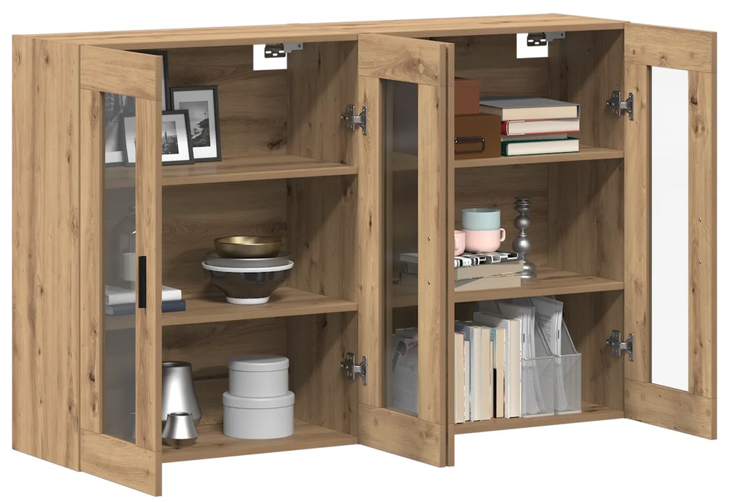 vidaXL Τοίχου Ντουλάπια 2 τεμ Artisan Δρυός 69.5x34x90 εκ Υλικά Κατασκευής