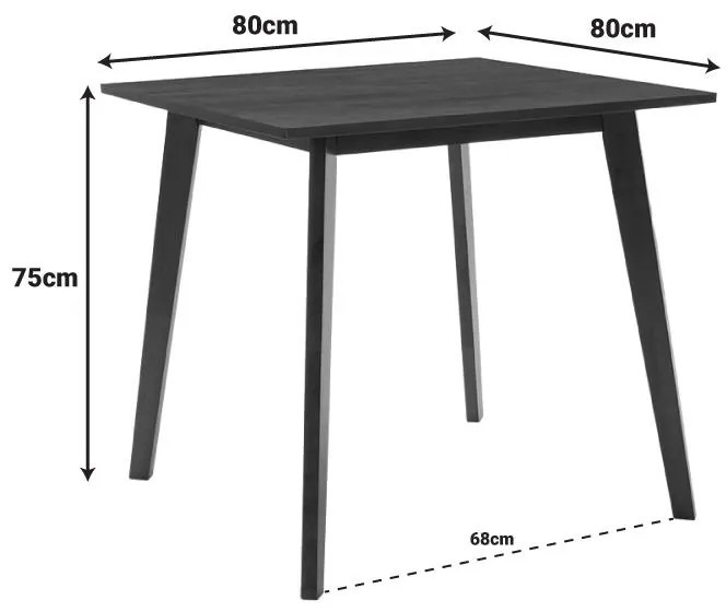 Τραπέζι Benson MDF με καπλαμά  χρώμα καρυδί 80x80x75εκ 80x80x75 εκ.