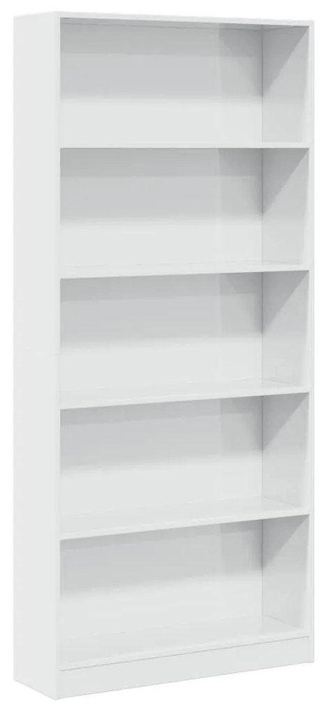vidaXL Βιβλιοθήκη Γυαλιστερό Λευκό 80x24x176 εκ. από Επεξ.Ξύλο