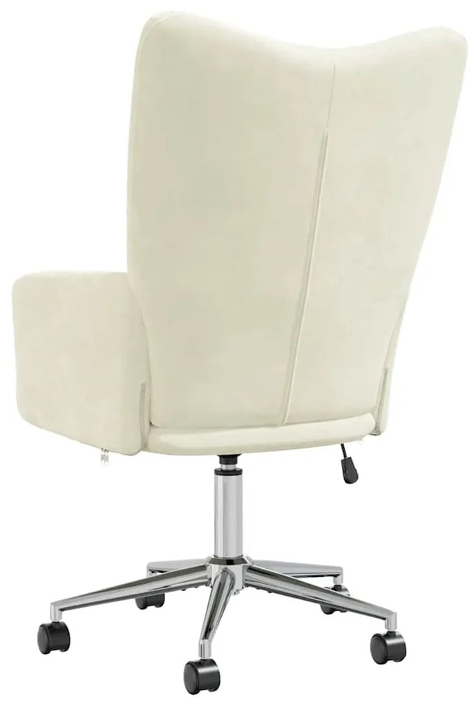 vidaXL Πολυθρόνα Relax Λευκό Κρεμ Βελούδινη