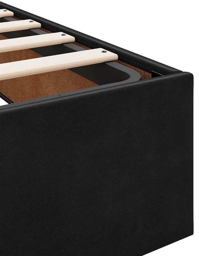 vidaXL Σκελετός κρεβατιού με στρώμα με στρώμα 2 pcs Μαύρο Βελούδο