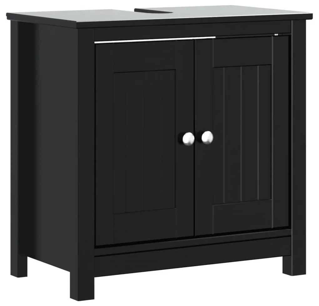 vidaXL Ντουλάπι Νιπτήρα BERG Μαύρο 60 x 34 x 59 εκ. Μασίφ Ξύλο Πεύκου