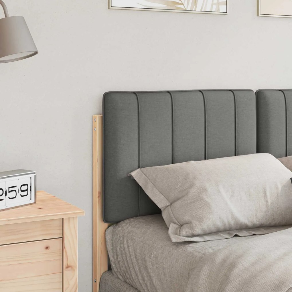 vidaXL Ταπετσαρισμένο κεφαλάρι Καφέ και Ανοιχτό Γκρι 120 cm