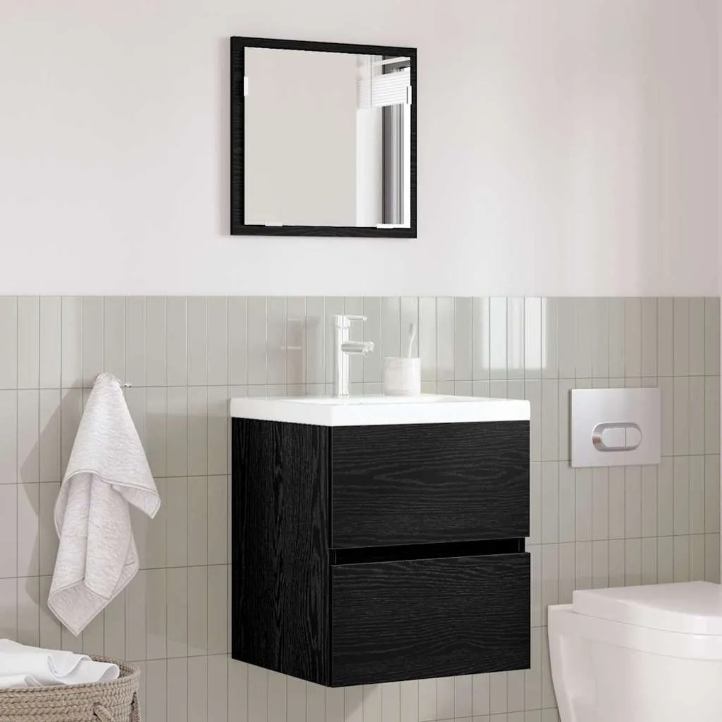 vidaXL Ντουλάπι Μπάνιου με συρτάρι Μαύρη Οξυά 41 x 38.5 x 45 cm