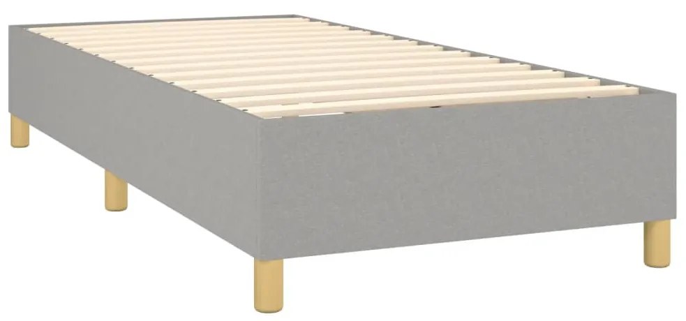 vidaXL Κρεβάτι Boxspring με Στρώμα &amp; LED Αν.Γκρι 90x190 εκ. Υφασμάτινο