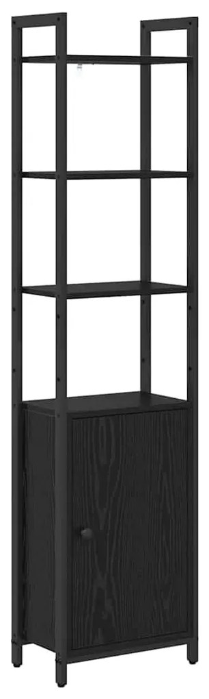 vidaXL Βιβλιοθήκη Μαύρη Οξυά 40 x 24 x 161 εκ Επεξεργασμένο ξύλο