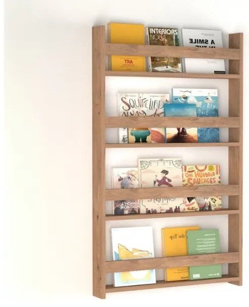 Επιτοίχια βιβλιοθήκη - ραφιέρα Montessori Megapap από μελαμίνη pine oak 70x10x120εκ. GP041-0011,2-GP041-0011,2-Καφέ GP041-0011,2
