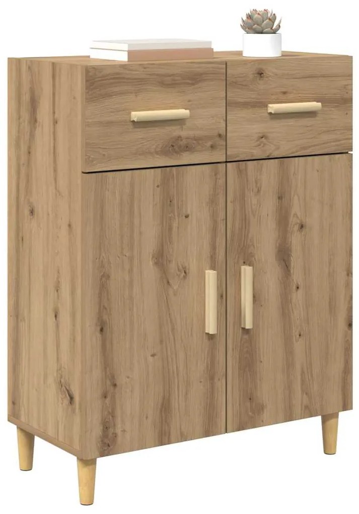 vidaXL Πλαϊνό γραφείο με συρτάρι artisan δρυς 34 x 69.5 x 89 εκ