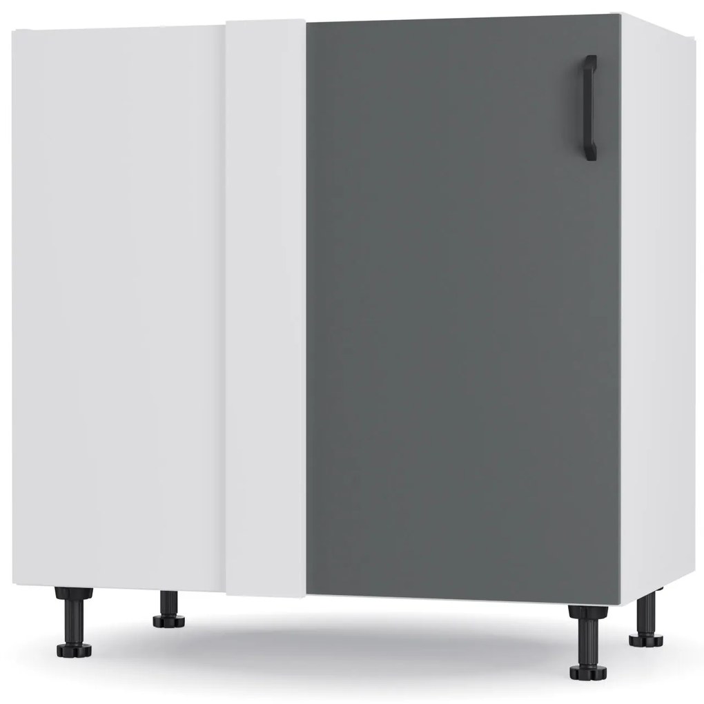 Modest Κάτω Γωνιακό Ντουλάπι Ανθρακί 100x48x82εκ