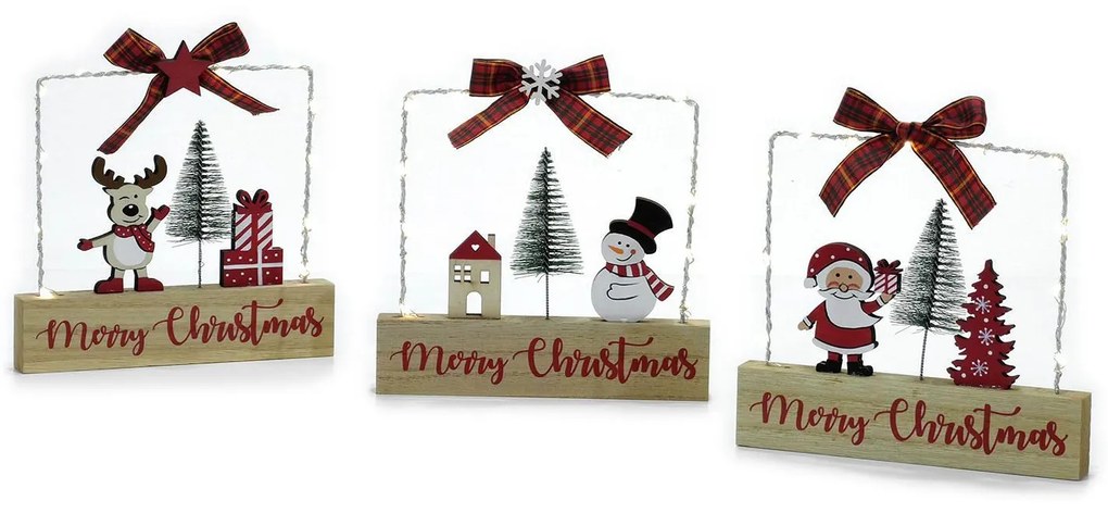 Διακοσμητικό Merry Christmas Με Φως 18x2x17cm Σε 3 Σχέδια