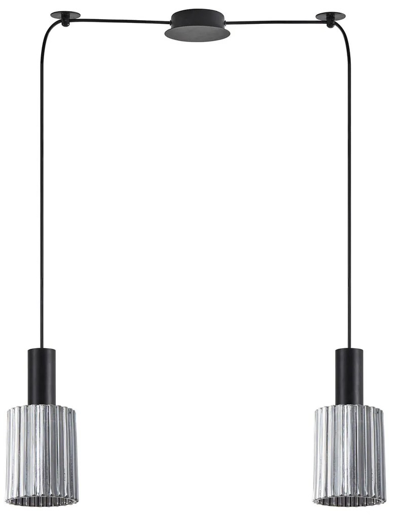 Φωτιστικό Οροφής Δίφωτο Homelighting 77-8486 Black/Smoked
