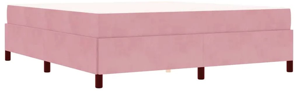 vidaXL Σκελετός Κρεβατιού Άλλο Ρόζ και Λευκό 180 x 200 cm Βελούδο