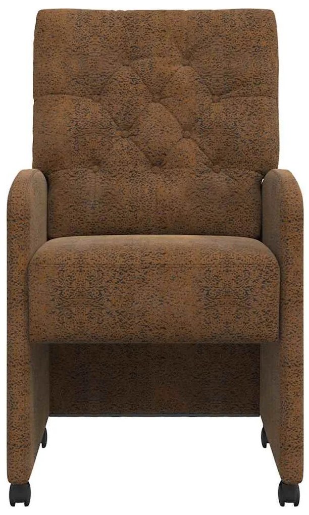 vidaXL Καρέκλες Φαγητού με Ρόδες με τροχούς 2 pcs Καφέ 58 x 67 x 97 εκ