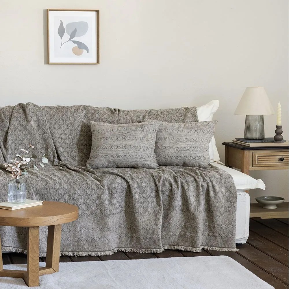 Ριχτάρι Mansi Taupe Nima Τριθέσιο 180x300cm Chenille