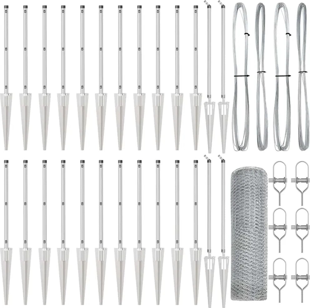 vidaXL Στύλος Περιφράξεων Ασημί