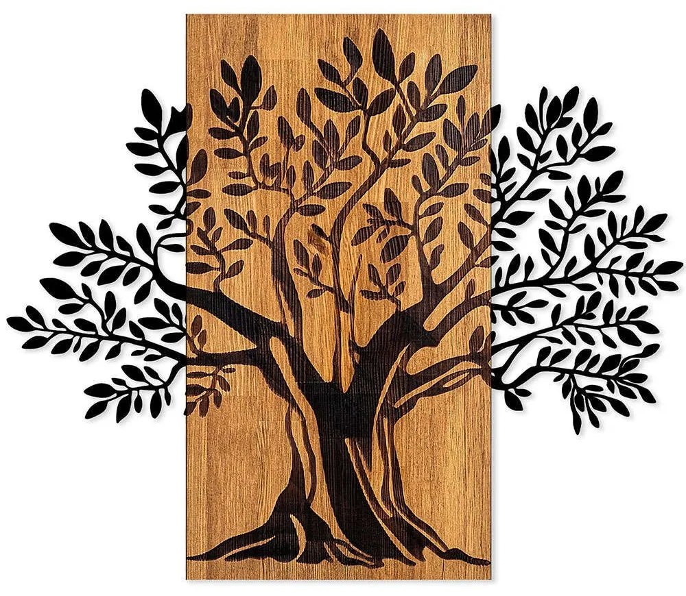 Διακοσμητικό Τοίχου Monumental Tree 899SKL2408 58x65cm Black-Walnut Wallity Metal,Wood