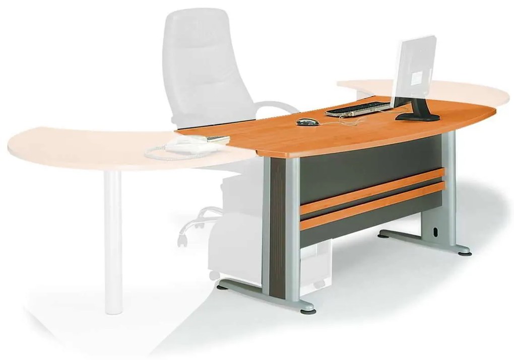 Γραφείο Executive Dark Grey/Cherry 180x80x75cm