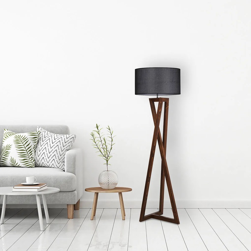 Φωτιστικό Δαπέδου A-G Macka 534LUN2155 Black/Walnut