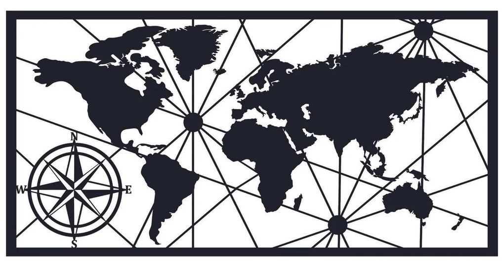 Πίνακες Wallity  Decorative Metal Wall Accessory - World Map Large 2