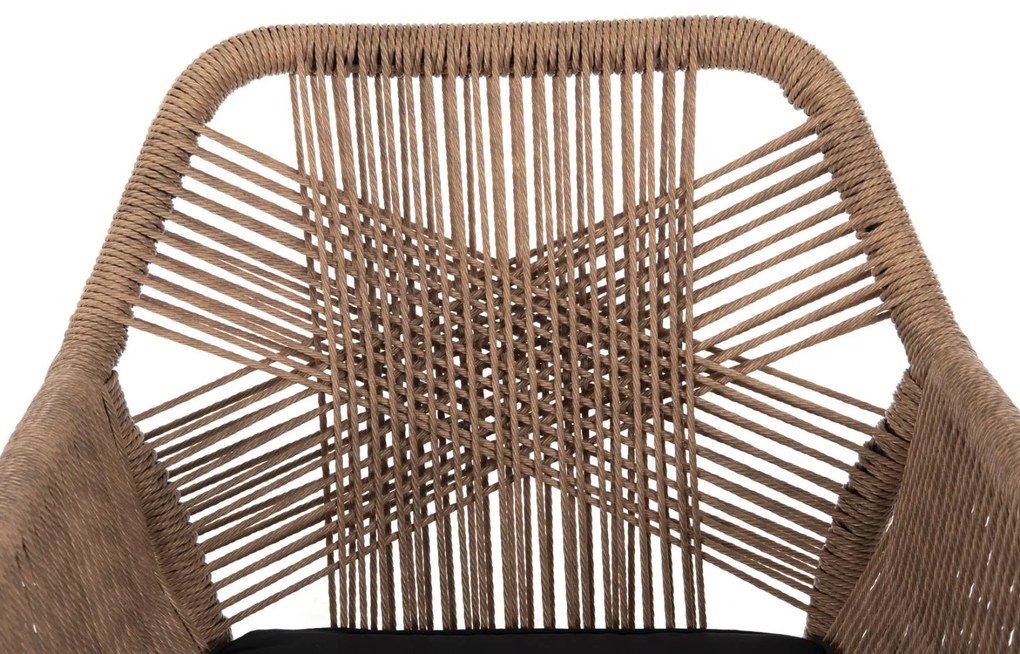 Καρέκλα - Πολυθρόνα TOPIN C6048.02 Μαύρη Αλουμινίου με Ρ.Ε. Rattan Μπέζ και Μαύρο Μαξιλάρι 57x65x84Υ εκ. 57x65x84 εκ.