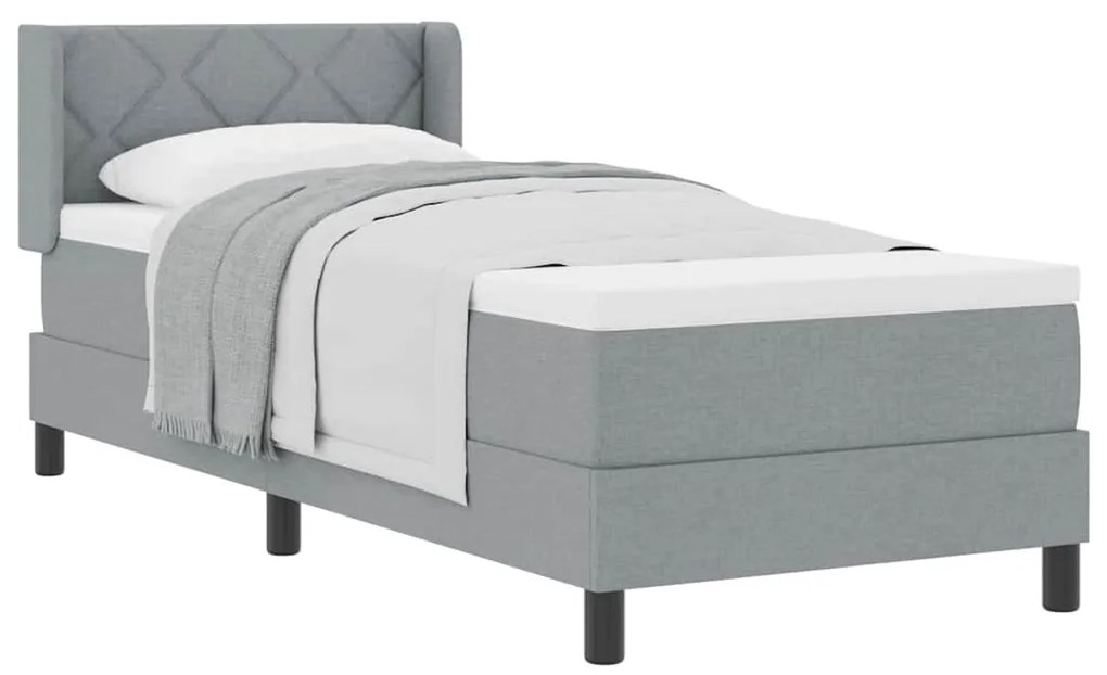 vidaXL Κρεβάτι box spring με στρώμα με στρώμα Ανοιχτό γκρι 80 x 200 cm