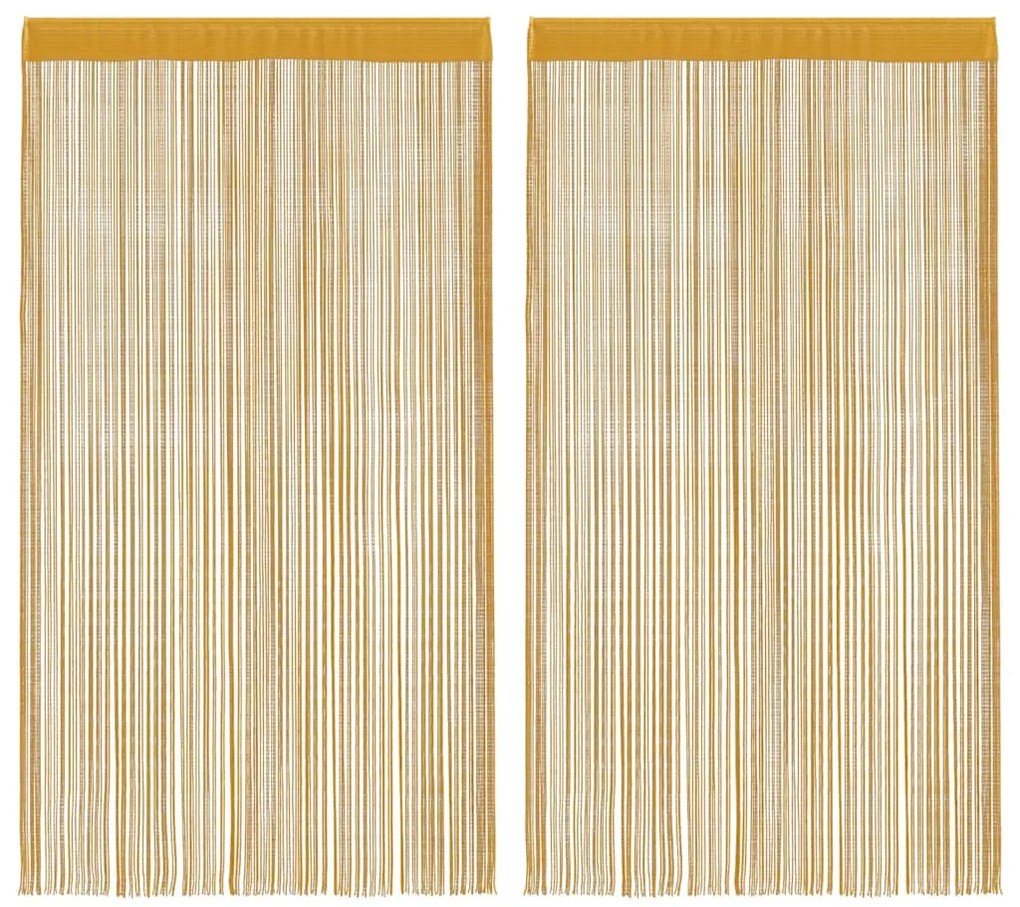 Κουρτίνες String 2 τεμάχια Χρυσό 140x250 cm - Χρυσό
