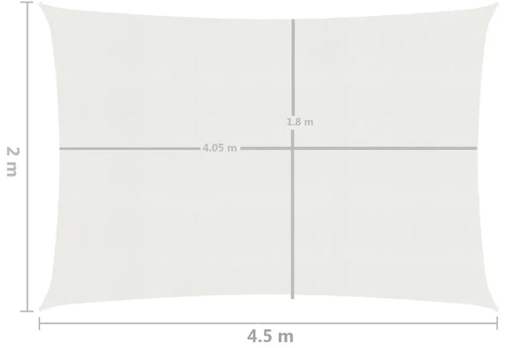 vidaXL Πανί Σκίασης Λευκό 2 x 4,5 μ. από HDPE 160 γρ./μ²