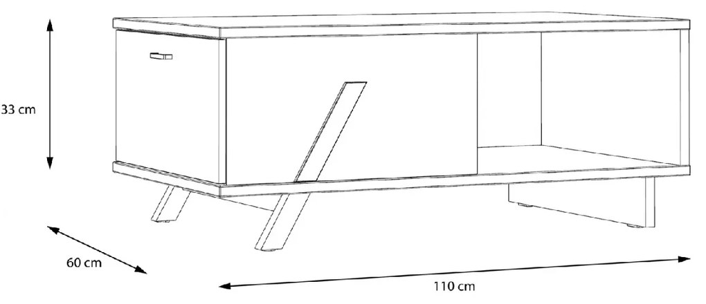 ΤΡΑΠΕΖΙ ΣΑΛΟΝΙΟΥ OTTO HM8815 ΣΤΑΧΤΙ ΜΑΥΡΟ 110x60x33 εκ.