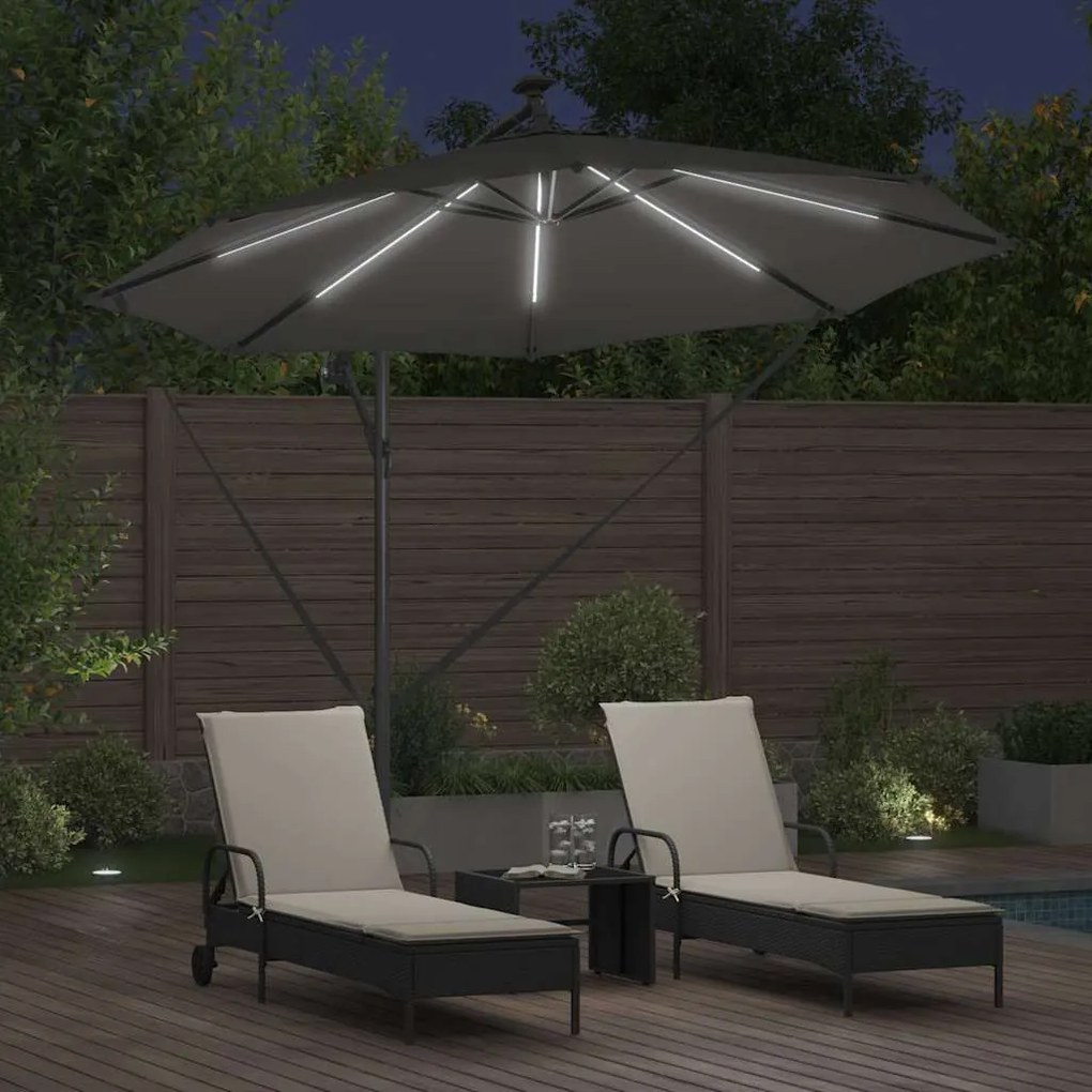 vidaXL Ομπρέλα Cantilever Banana Ανθρακί 294 x 294 x 248 cm