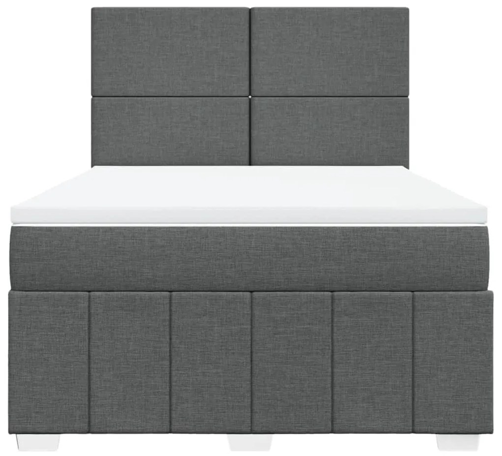 ΚΡΕΒΑΤΙ BOXSPRING ΜΕ ΣΤΡΩΜΑ ΣΚΟΥΡΟ ΓΚΡΙ 140X190 ΕΚ. ΥΦΑΣΜΑΤΙΝΟ 3293957