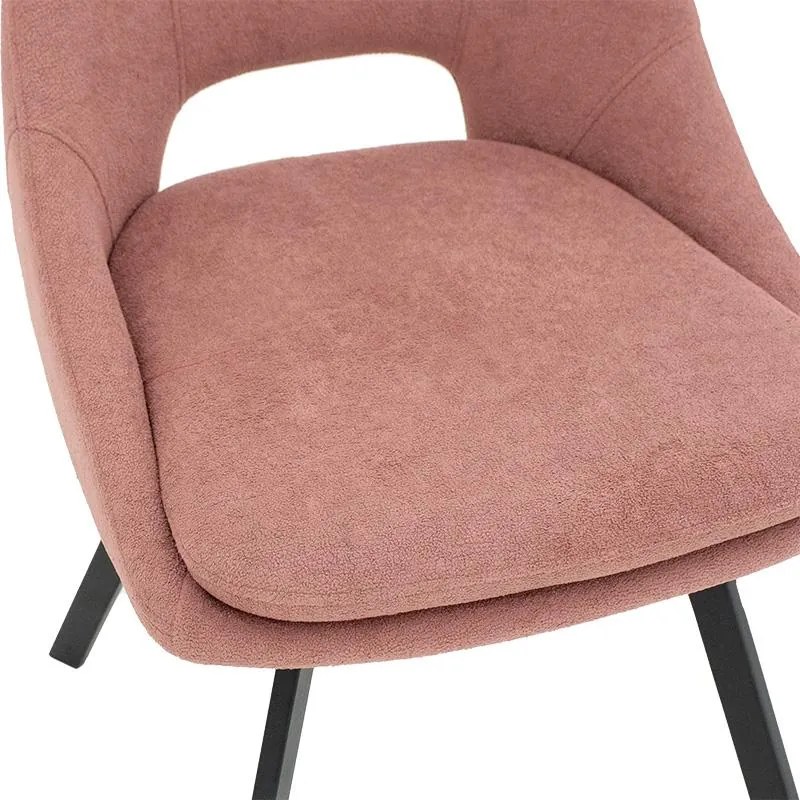 Καρέκλα Initiate ύφασμα μπουκλέ σάπιο μήλο-πόδι μαύρο 2αδα 48x57x85 εκ.