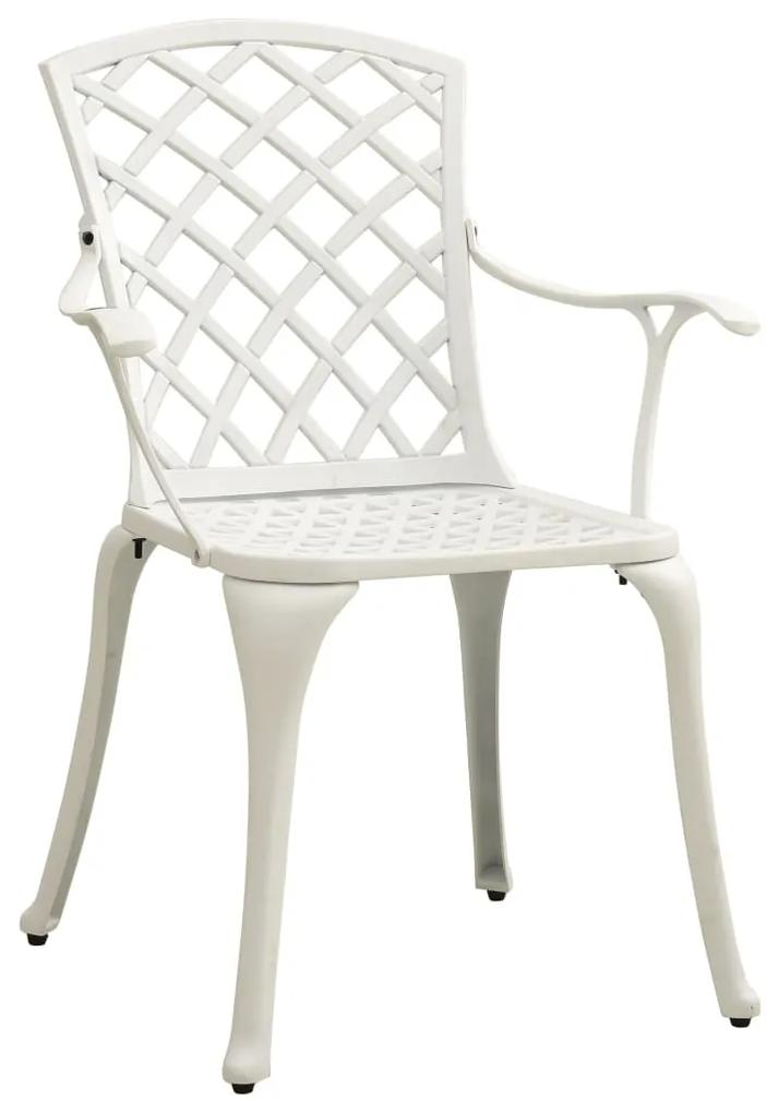 vidaXL Καρέκλες Κήπου 6 τεμ. Λευκές από Χυτό Αλουμίνιο