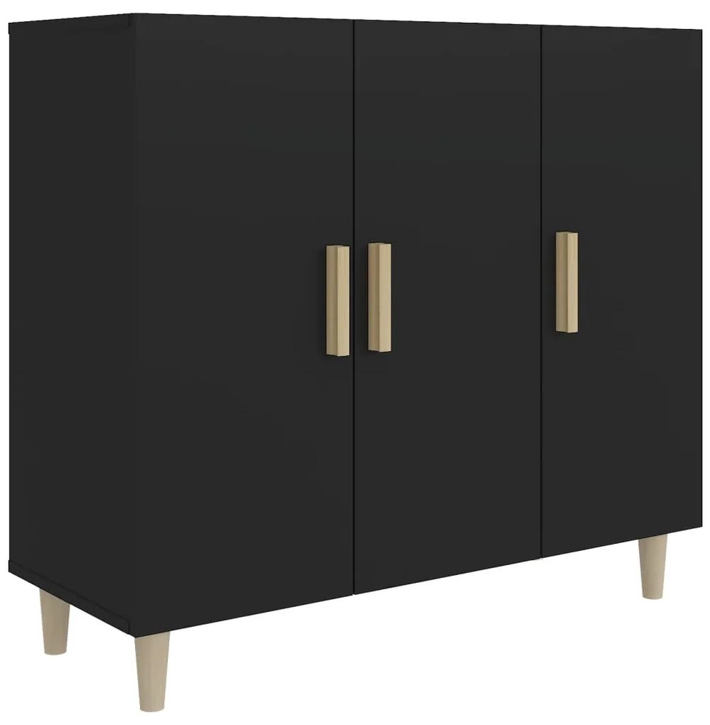vidaXL Ντουλάπι Μαύρο 90 x 34 x 80 εκ. από Επεξεργασμένο Ξύλο