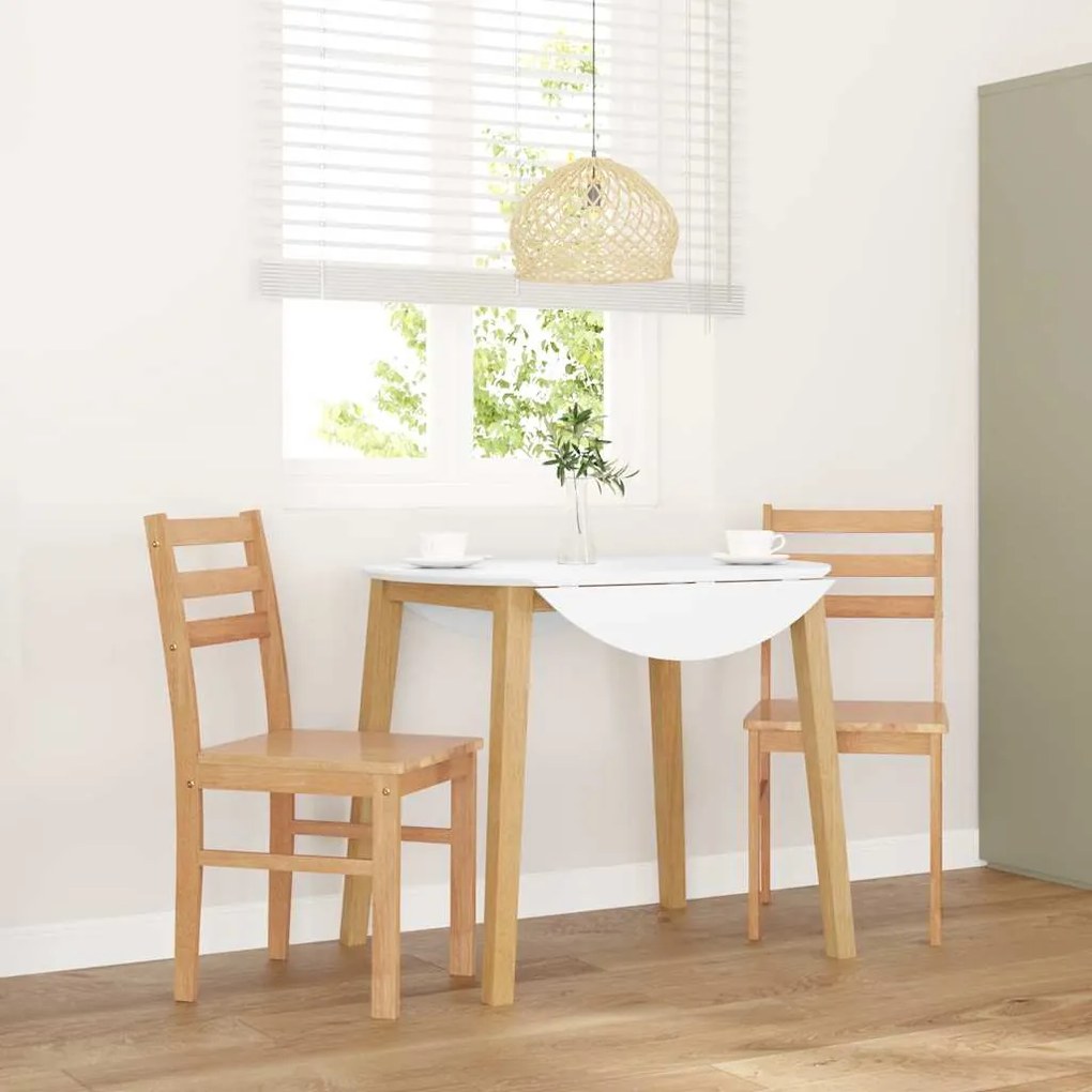 Καρέκλες τραπεζαρίας 2 τεμάχια από μασίφ ξύλο καουτσούκ