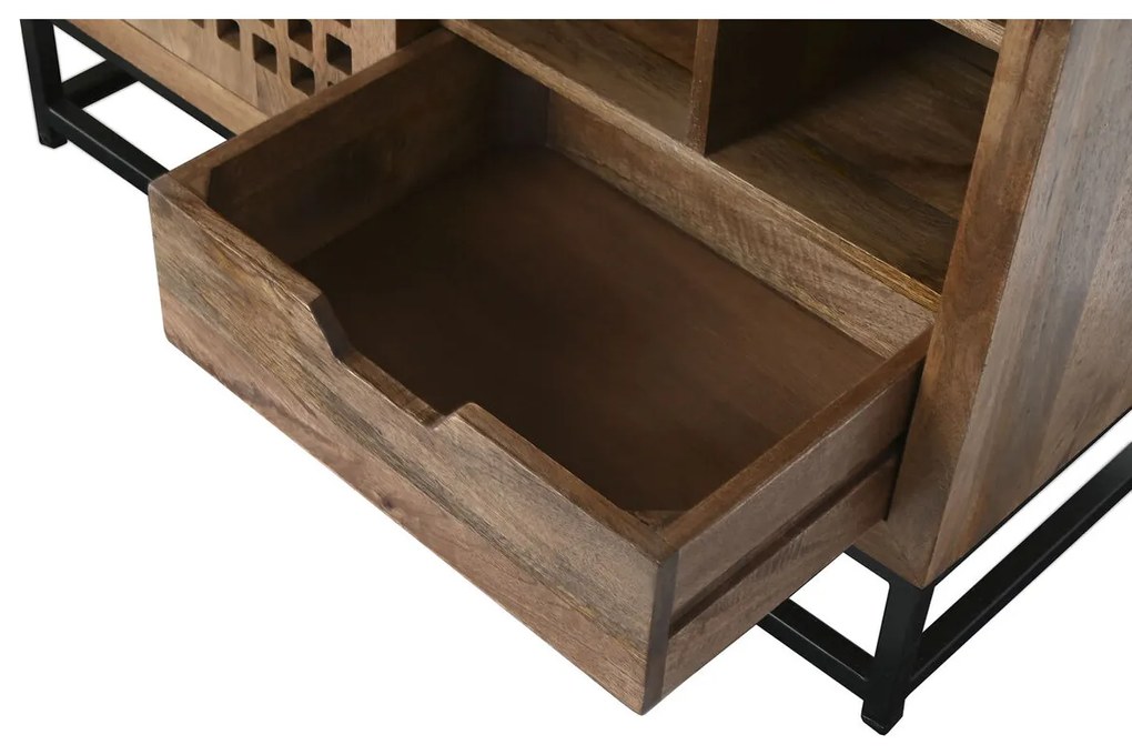 Σκευοθήκη DKD Home Decor Καφέ Μαύρο Κρυστάλλινο Ξύλο από Μάνγκο 90 x 40 x 90 cm