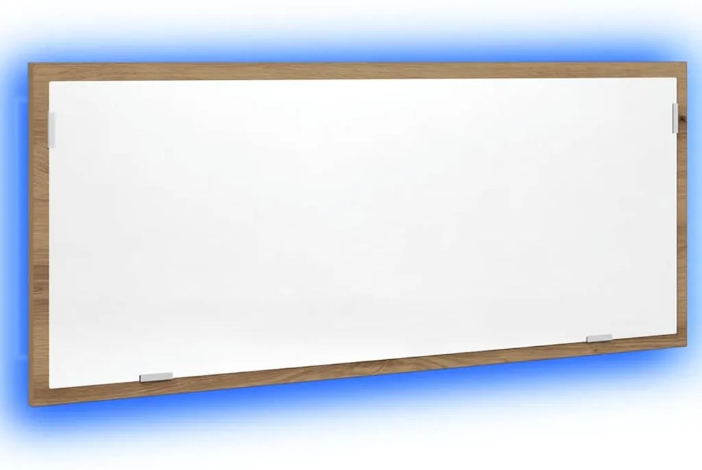 vidaXL καθρέφτης μπάνιου LED Artisan Oak Κατασκευασμένο ξύλο