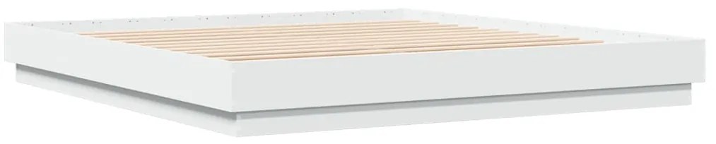 vidaXL Πλαίσιο Κρεβατιού με LED Λευκό 180 x 200 εκ.