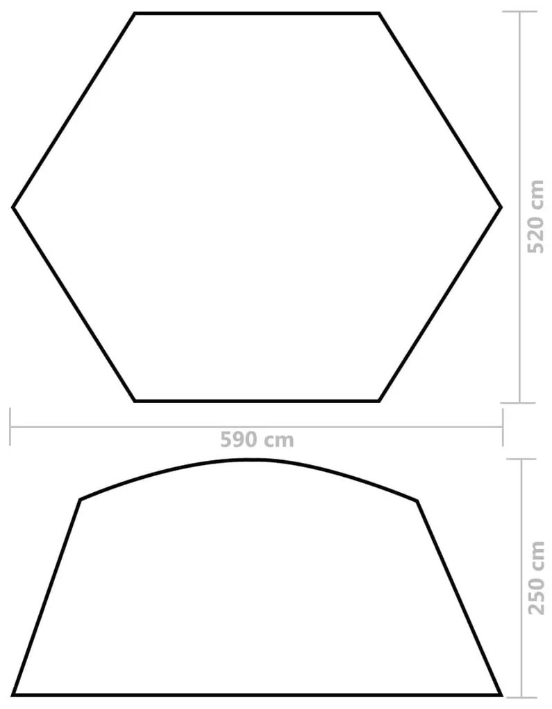 Σκίαστρο Πισίνας Πράσινο 590 x 520 x 250 εκ. Υφασμάτινο